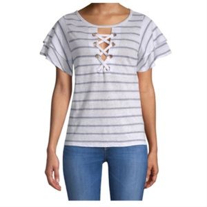 NWT Generation Love Kiki Lace up Tee
